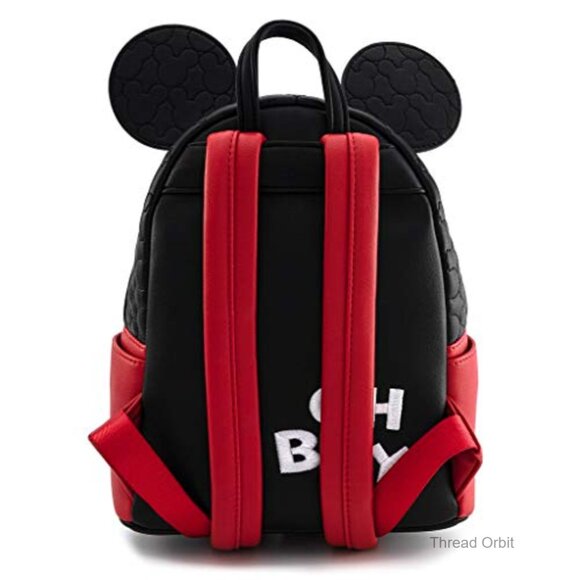 Quilted Mini Backpack with Mickey Mouse Applique and Embroidered Details